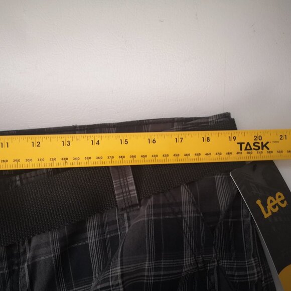 NWT Lee Men's Size 38 Waist Grey & Black 100% Cotton Plaid Shorts - Picture 9 of 11